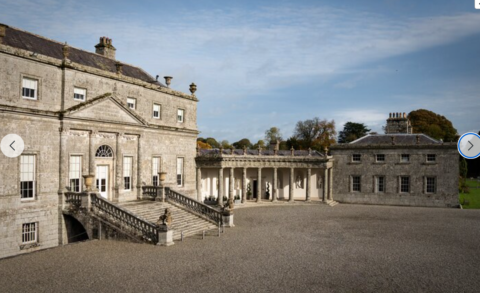Russborough House exterior courtyard and colonnade
